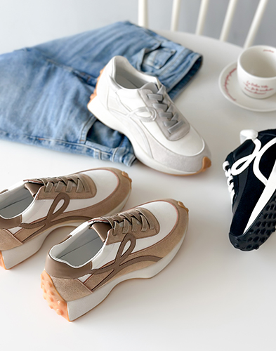 【牛革】ウェーブスニーカー4cm（205C3）