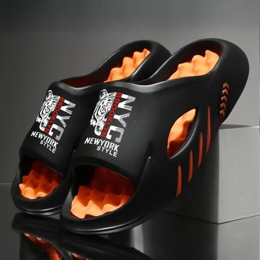 【ファッション】タイガープリント ビーチサンダル | EVA素材、軽量、ソフト衝撃吸収、ラウンドトゥ、オールシーズン、普段使いやカジュアルに最適